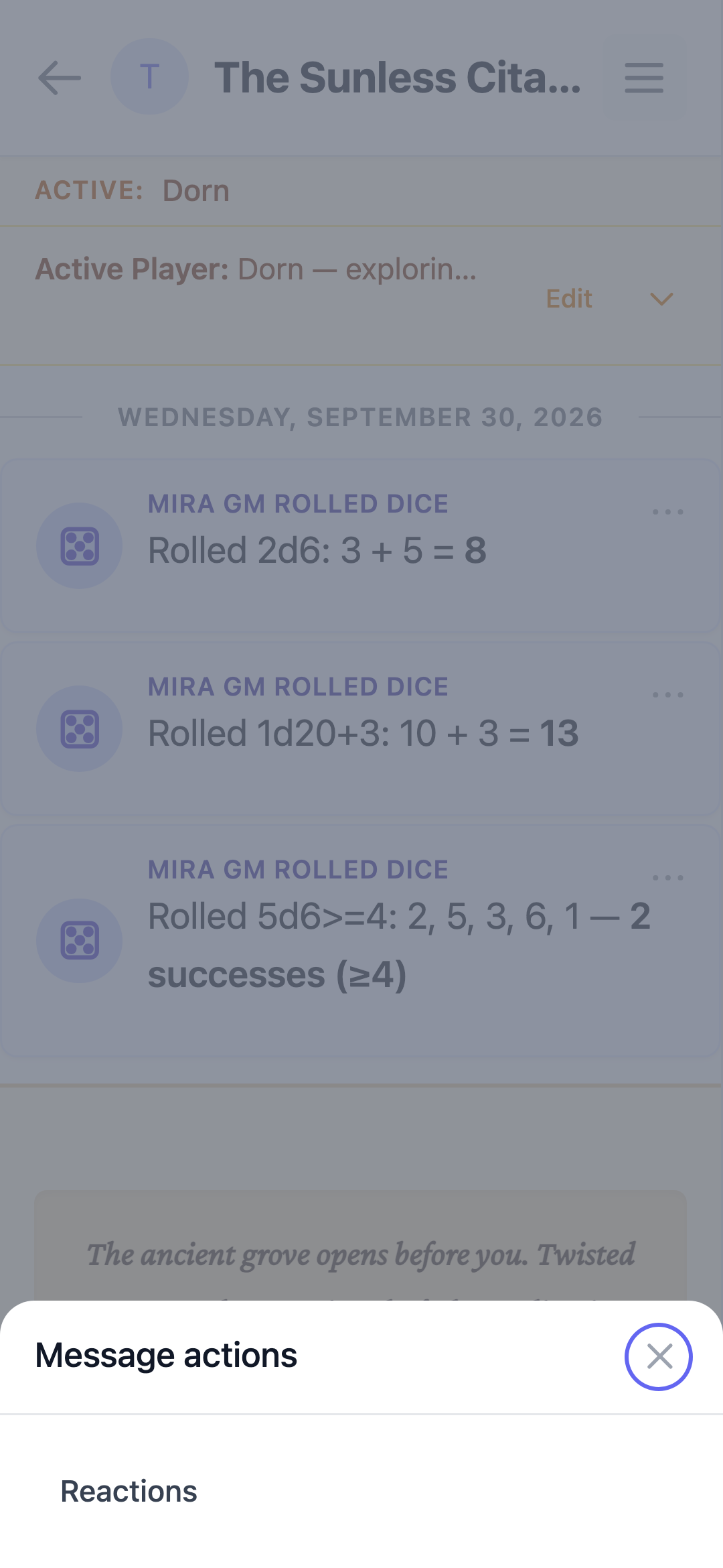 Messages screenshot