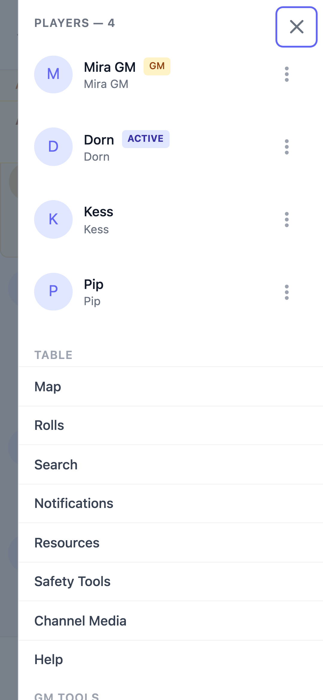 Channel Sidebar & Menus screenshot